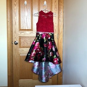 Speechless Kids High-Low Red Floral Girls Dress